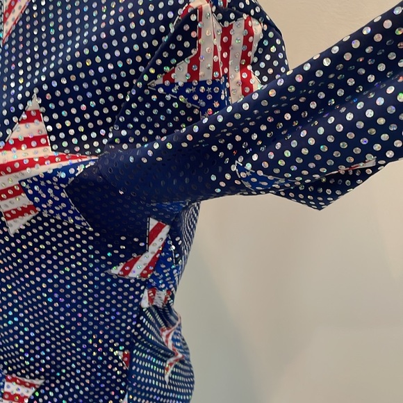 j.t.b Metallic Stars & Stripes Top - Picture 2 of 6